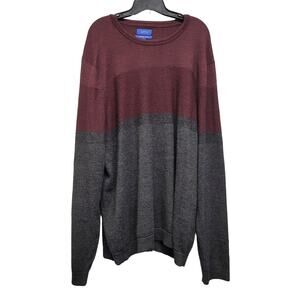 Apt 9 Mens XXL Acrylic Merino Wool Long Sleeve Color Blocked Knit Sweater